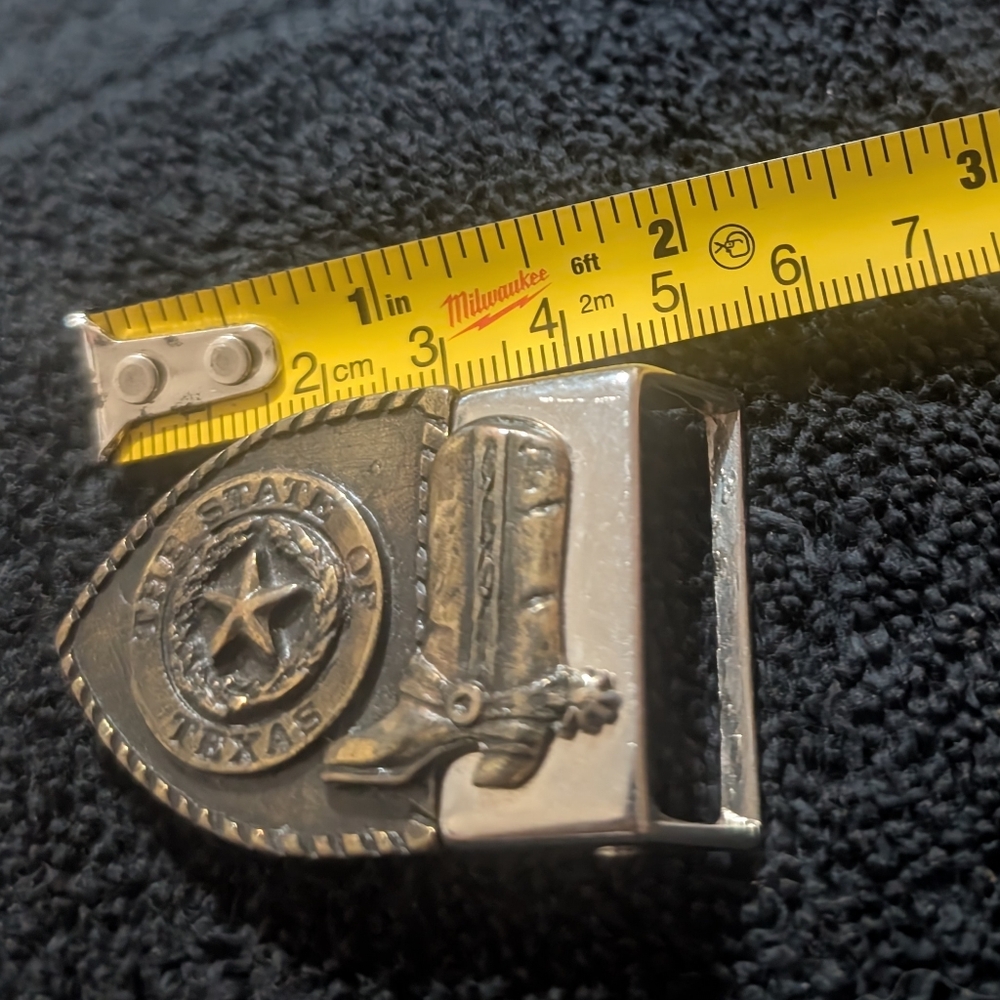 Vintage Texas Star Belt Buckle Cowboy Boot Western Brass Tone “The Best in Texas - Picture 5 of 5